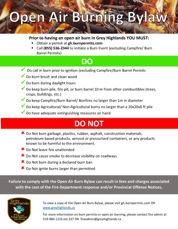 Open Air Burning Info